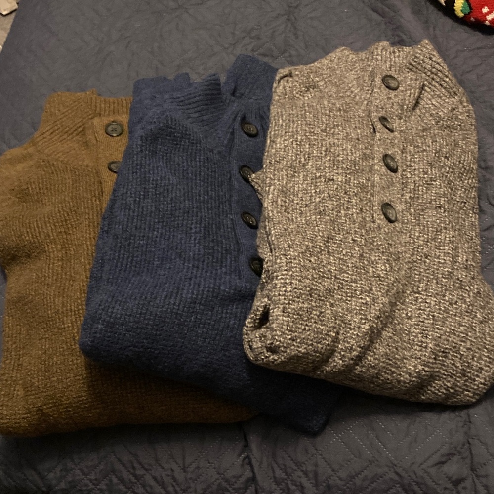 Banana Republic Turtleneck Sweater Set - Brown, Blue, Gray